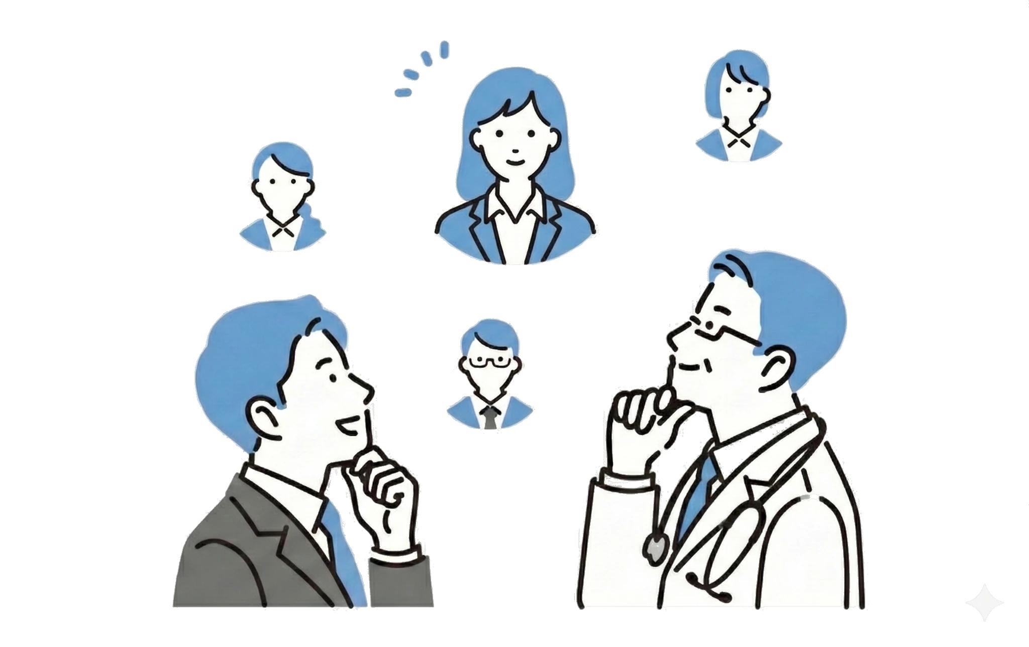 医師とビジネスパーソンが力を合わせるイメージ